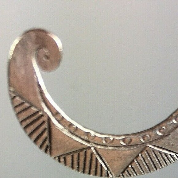 Abstract Brushed Sterling Silver Earrings - Picture 7 of 12